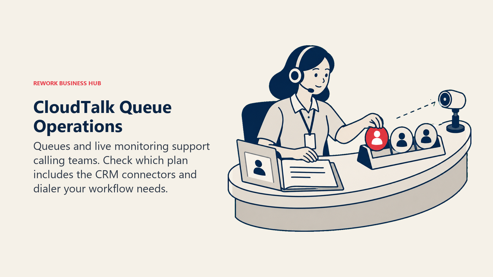 CloudTalk Queue Operations illustrated with queue supervision