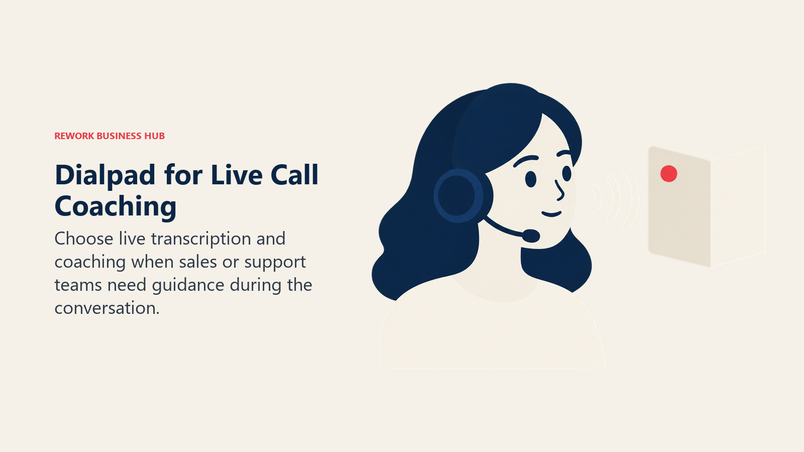 Dialpad for Live Call Coaching: A headset user receiving a live coaching cue during a conversation.