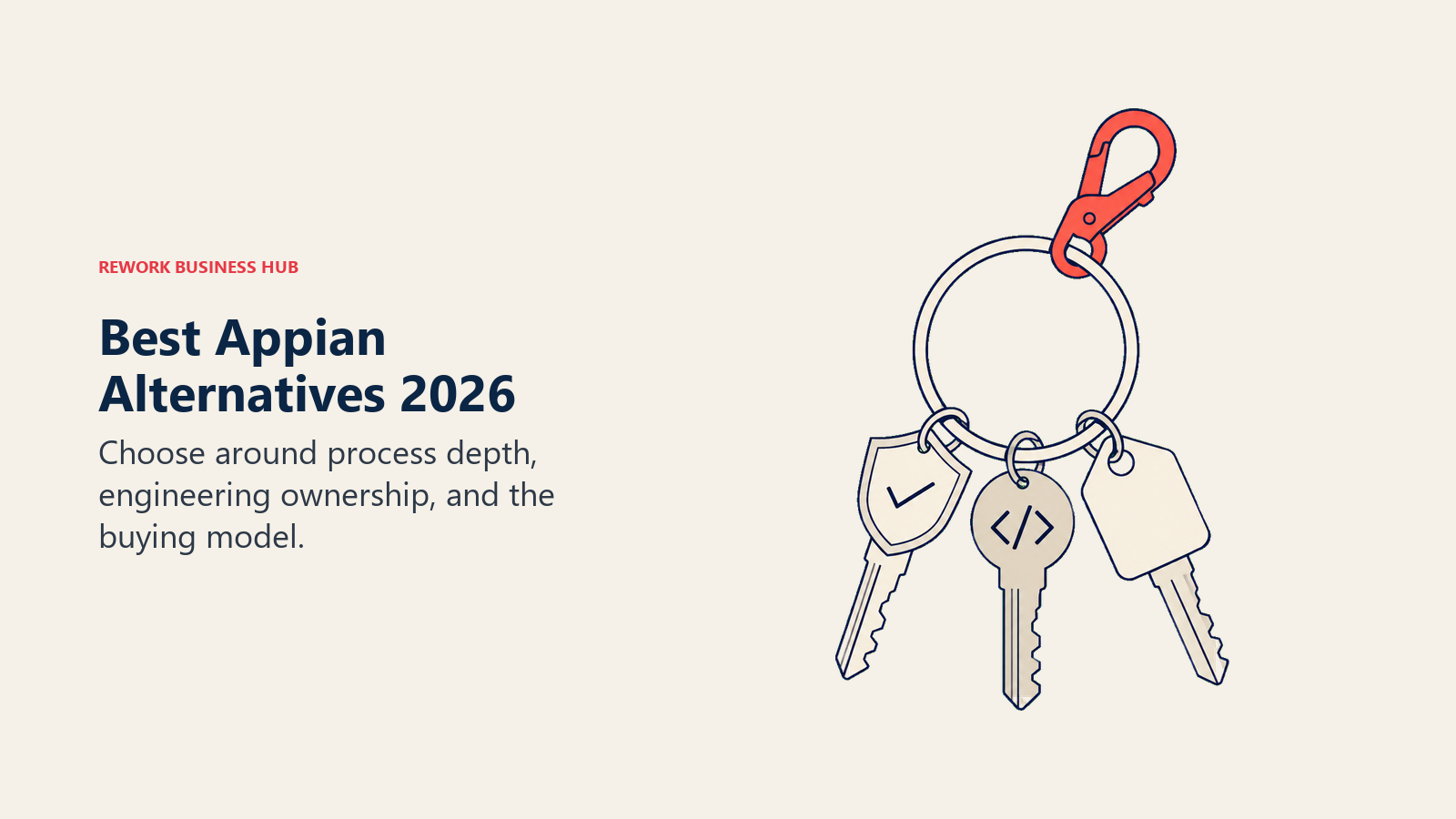 Different keys on one ring represent alternative ways to buy and operate a business process platform.