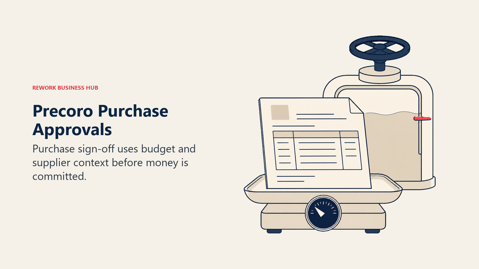 A purchase order is checked against a controlled budget