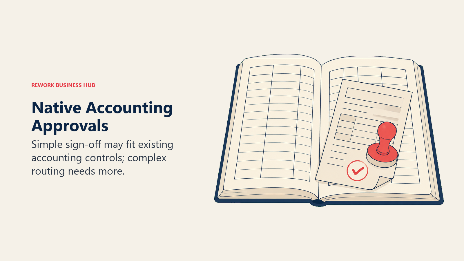 Approval stamp stored inside an accounting ledger for native accounting approvals.