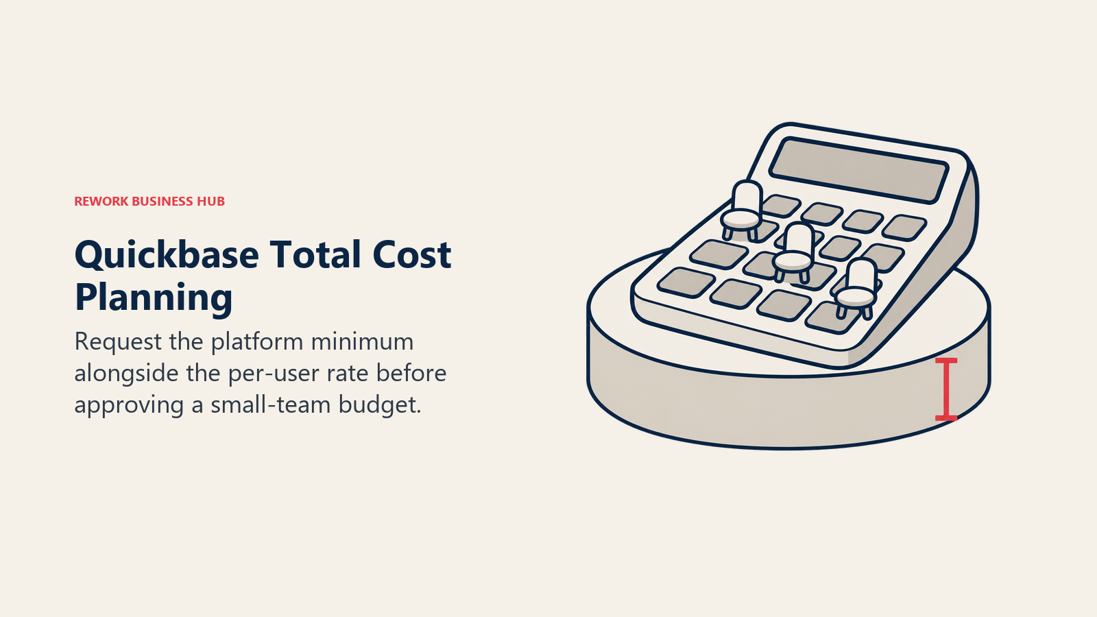 Quickbase Total Cost Planning: Seat costs sitting above a larger platform-minimum base.