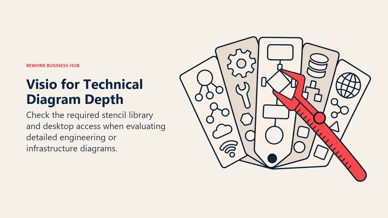 Visio for Technical Diagram Depth: Technical stencil sheets with one precise diagram shape selected.