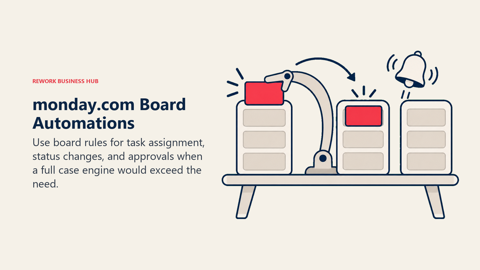 monday.com Board Automations: A board task triggering a status change and notification.