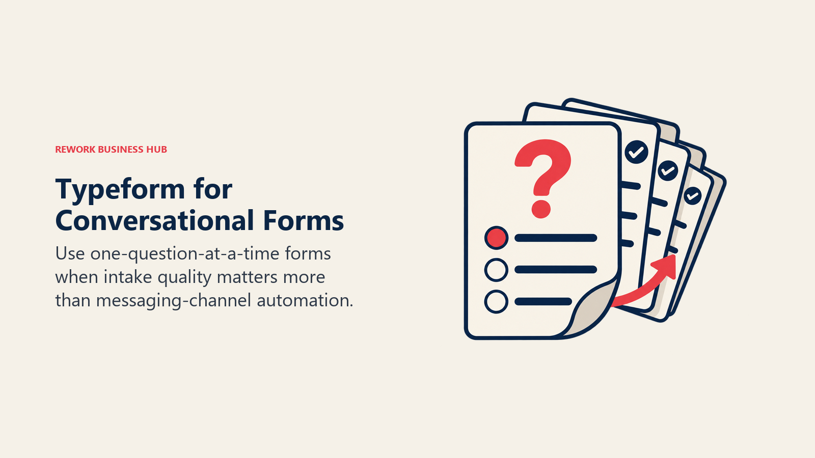 Typeform progressive questions shown as a single question card followed by completed responses