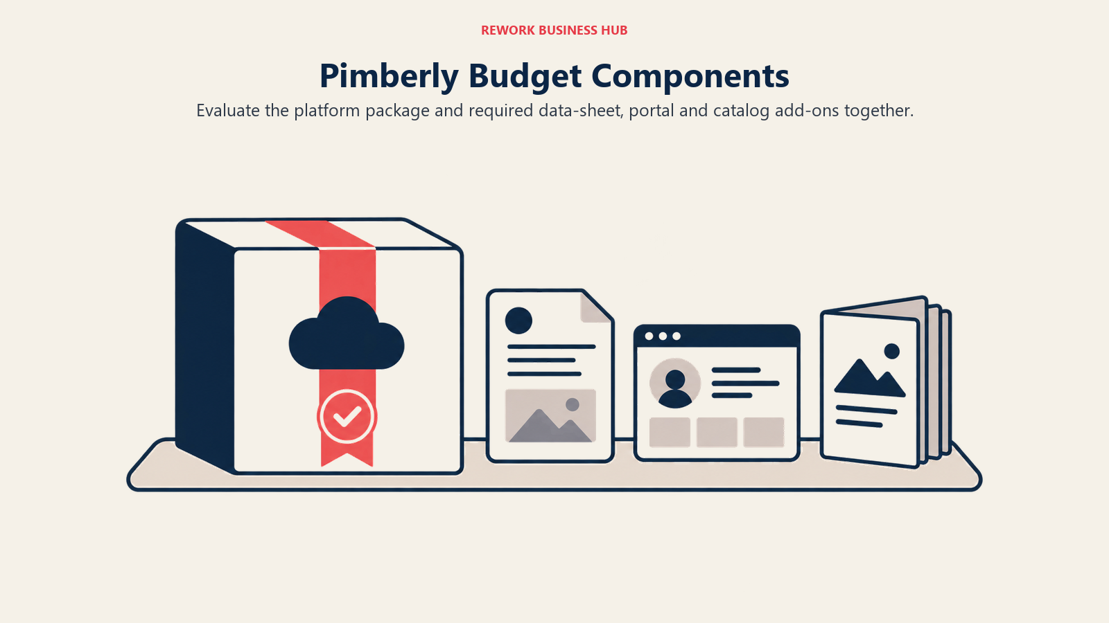Pimberly Budget Components: Evaluate the platform package and required data-sheet, portal and catalog add-ons together.