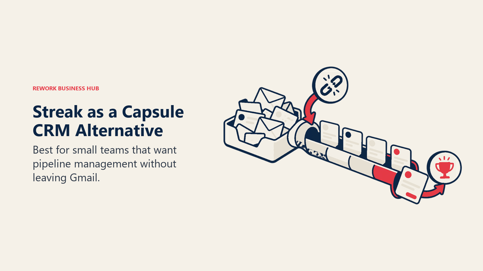 Streak as a Capsule CRM alternative illustrated by crm embedded inside gmail