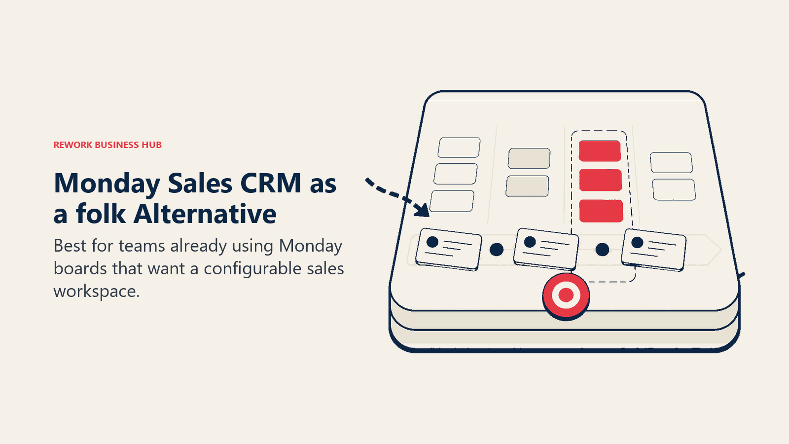 Monday Sales CRM as a folk alternative illustrated by crm on a flexible work-management canvas