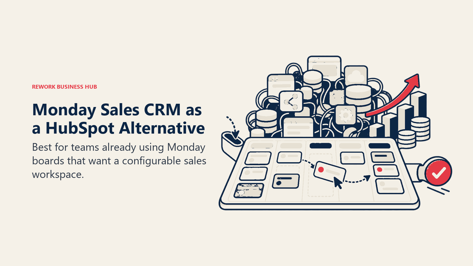 Monday Sales CRM as a HubSpot alternative illustrated by crm on a flexible work-management canvas