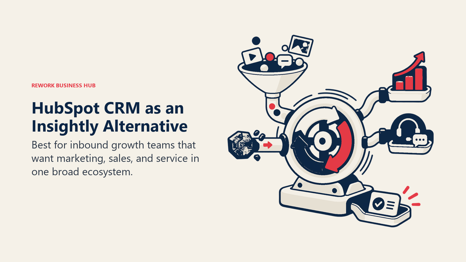 HubSpot CRM as an Insightly alternative illustrated by marketing, sales, and service suite
