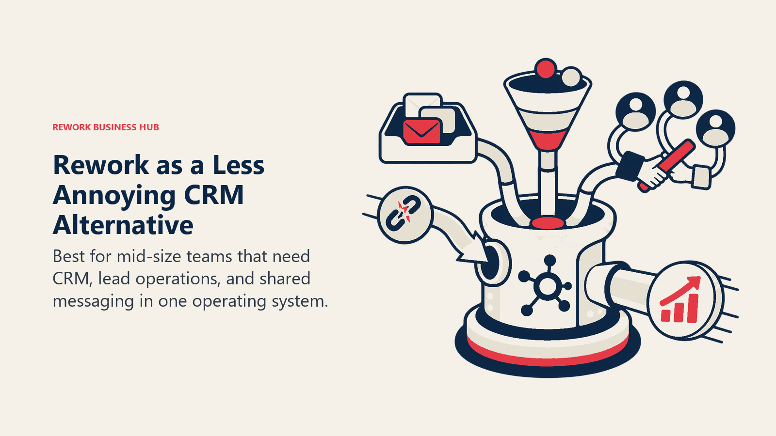Rework as a Less Annoying CRM alternative illustrated by unified crm and operations