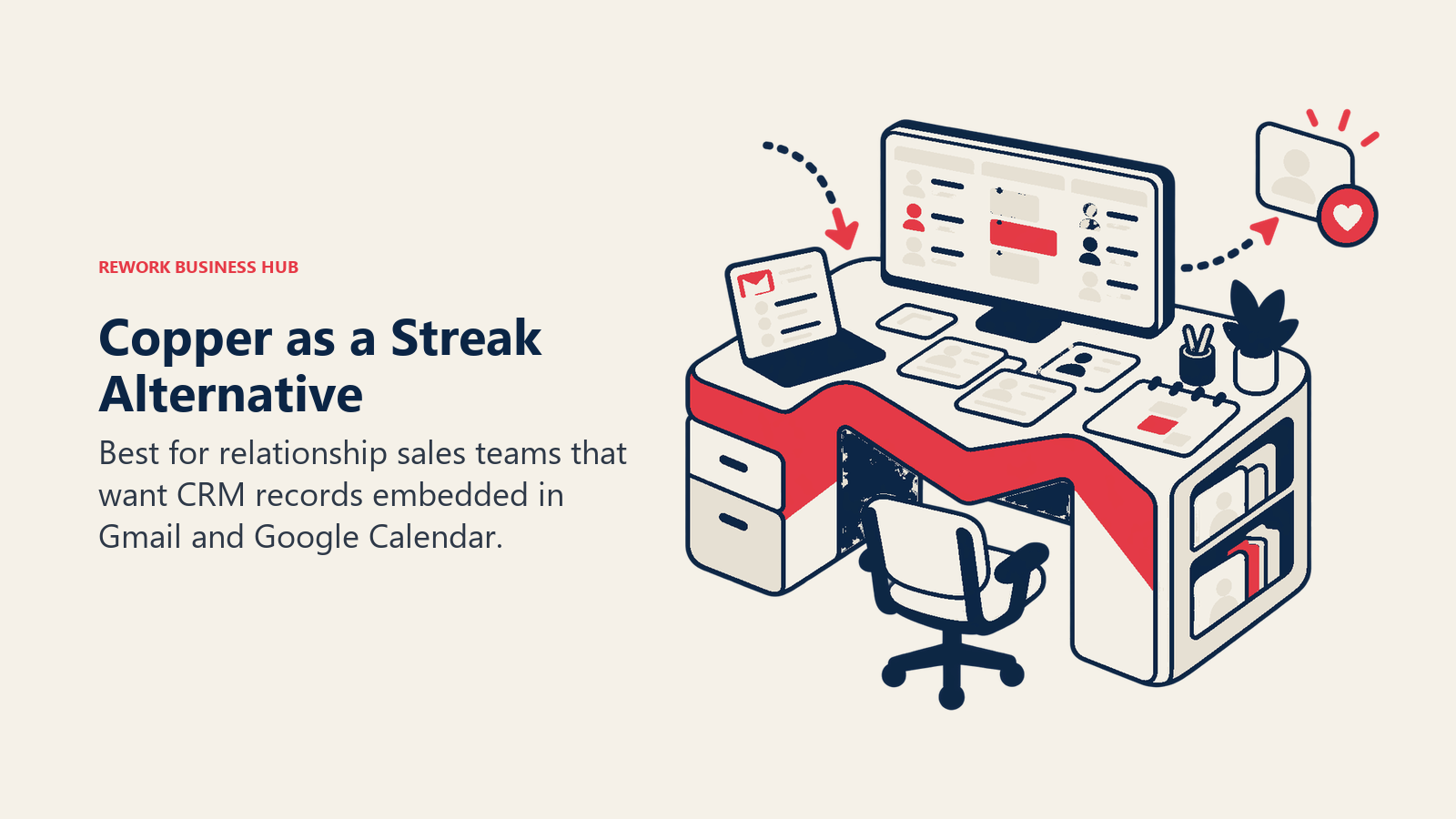 Copper as a Streak alternative illustrated by google workspace native crm