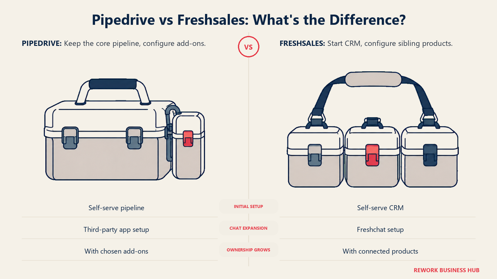 Pipedrive core with an external add-on case compared with separately configured Freshworks sibling products