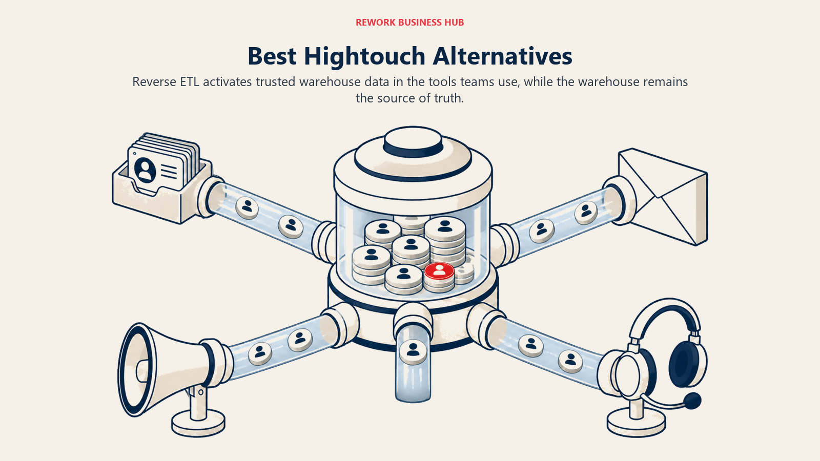 Best Hightouch alternatives shown activating trusted warehouse data outward into operational tools without a second profile store