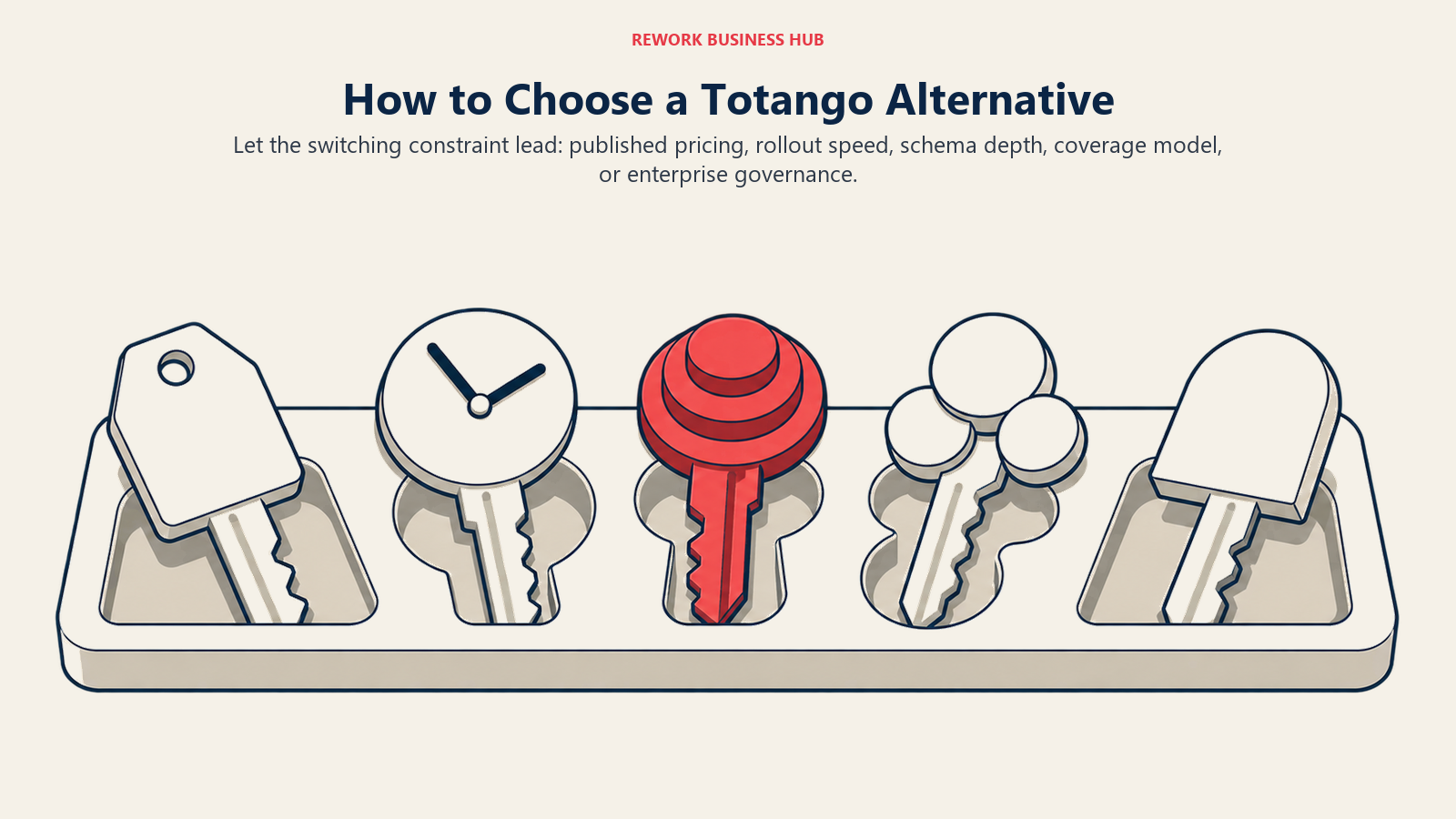 Totango alternative decision framework sorting price, speed, data-model depth, account coverage, and governance needs