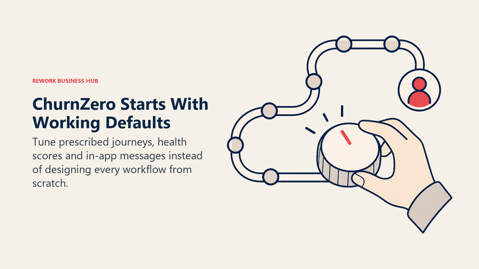 ChurnZero working defaults are adjusted with a tuning dial rather than built from scratch