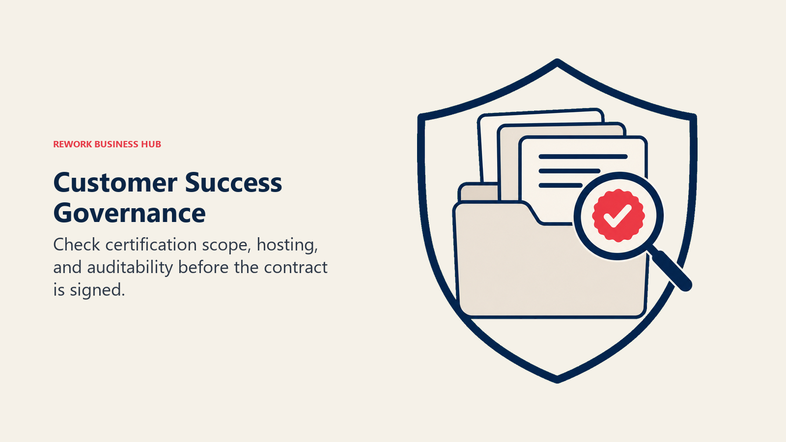 Customer success governance documents inspected inside a protective shield