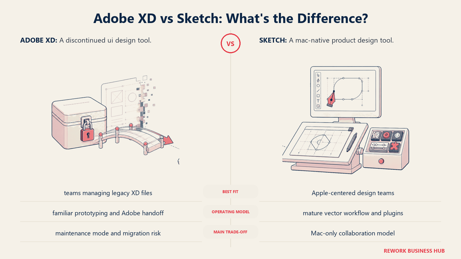 Adobe XD and Sketch compared through matched operating metaphors for which fits better?