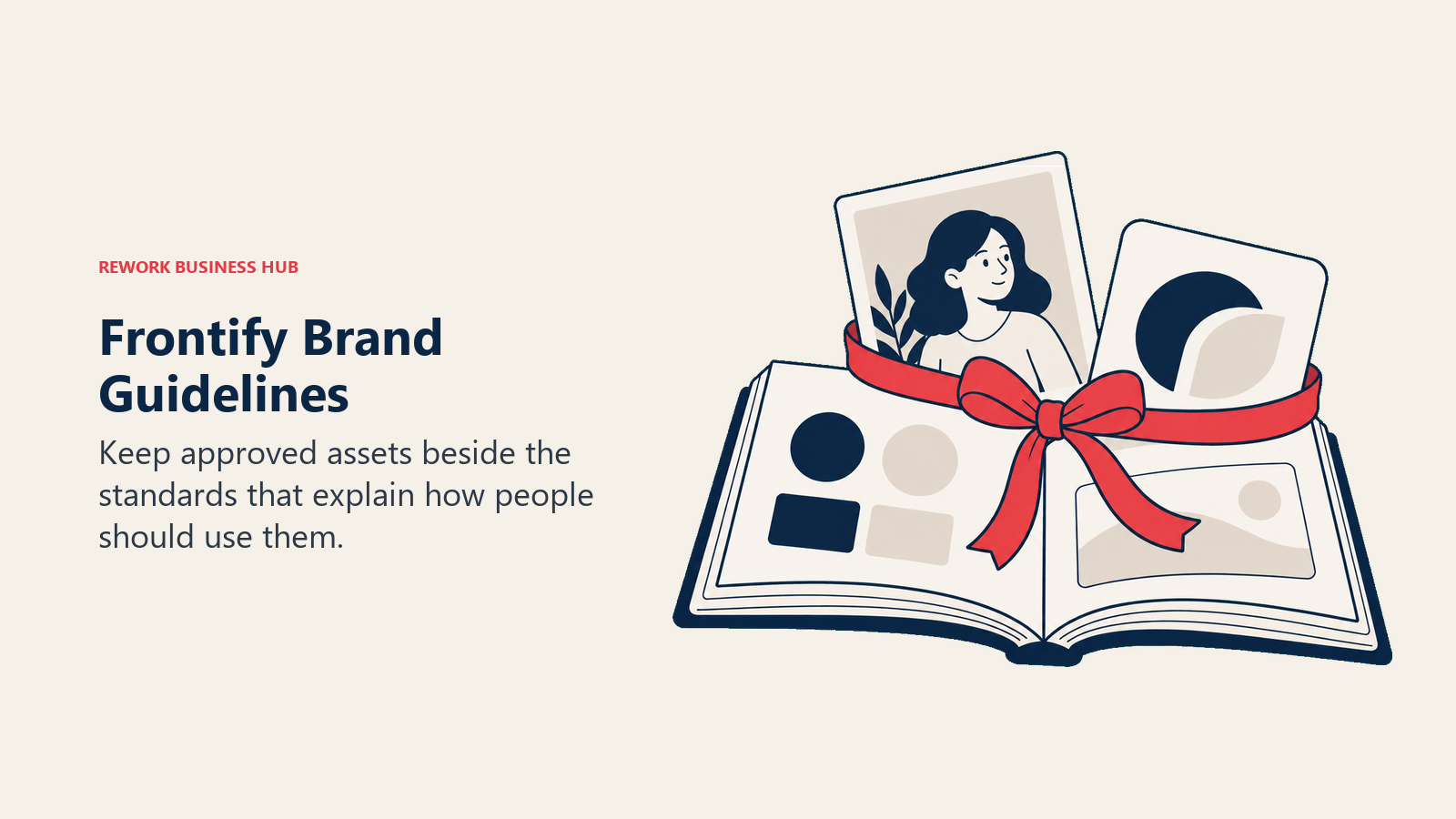 Frontify approved brand assets tied to their usage guidelines