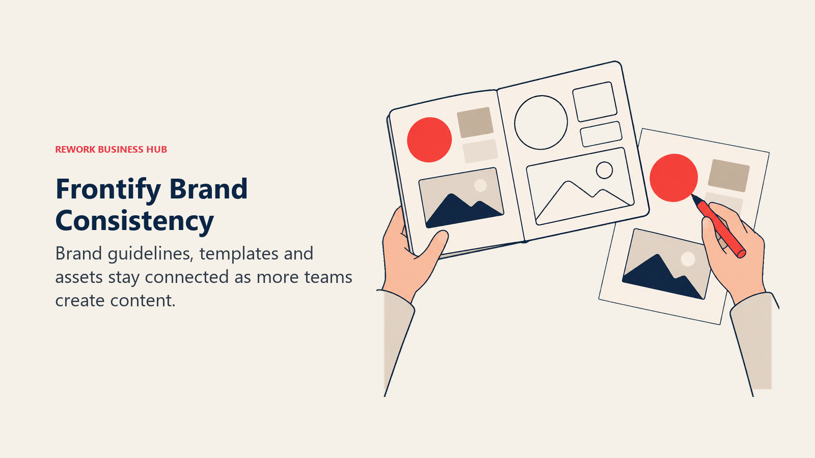 A brand guide shapes consistent creative output.