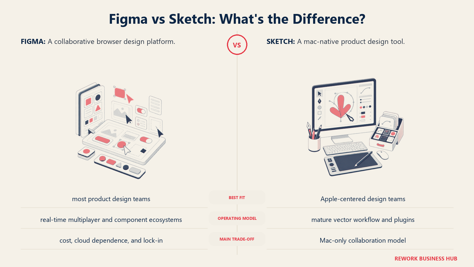 Figma and Sketch compared through matched operating metaphors for which fits better?