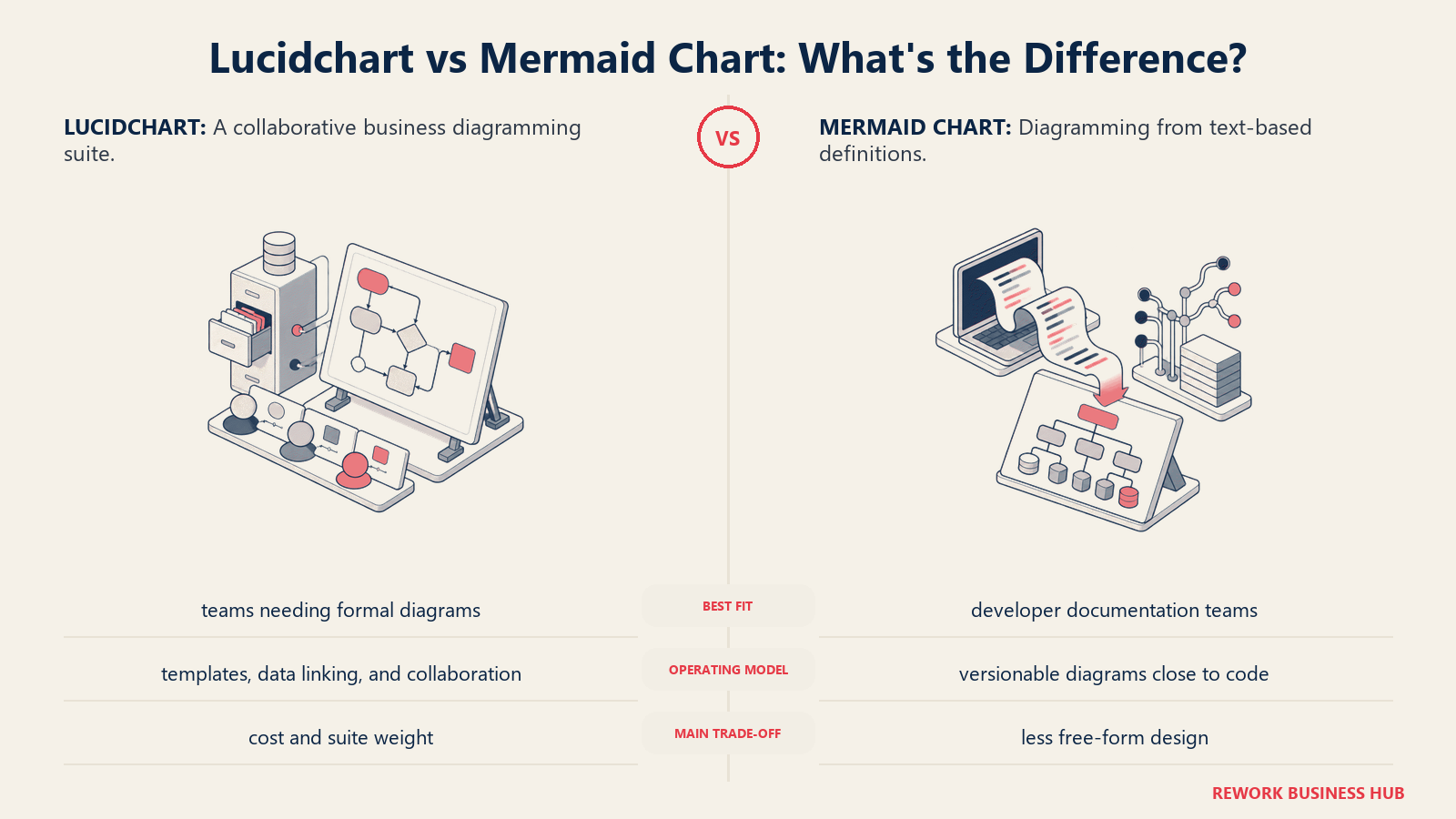 Lucidchart and Mermaid Chart compared through matched operating metaphors for which fits better?