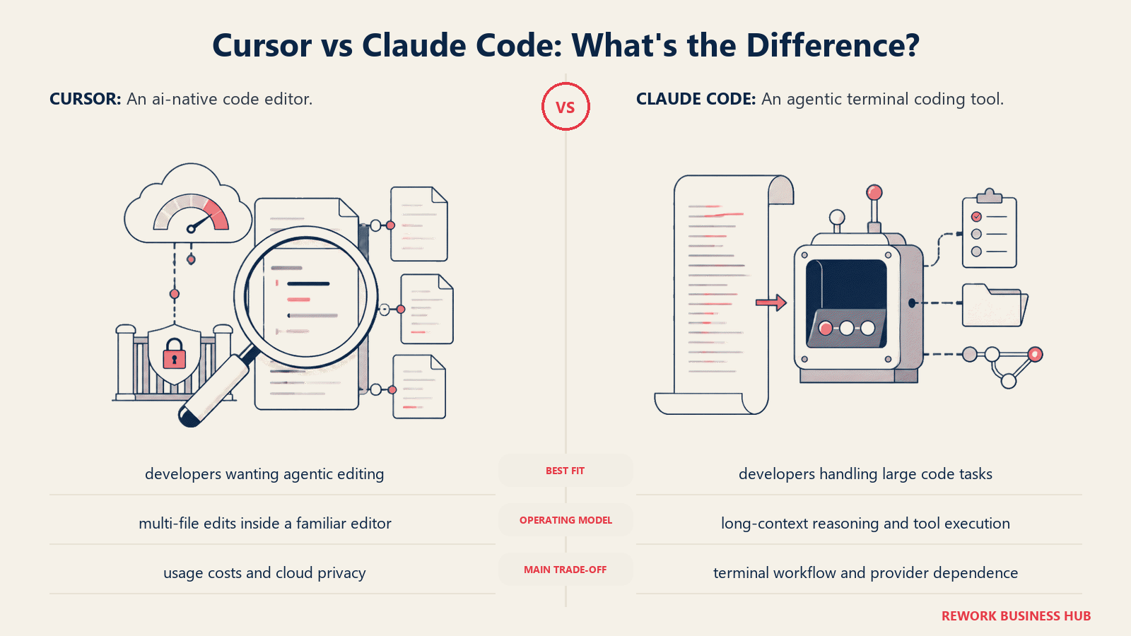 Cursor and Claude Code compared through matched operating metaphors for which fits better?
