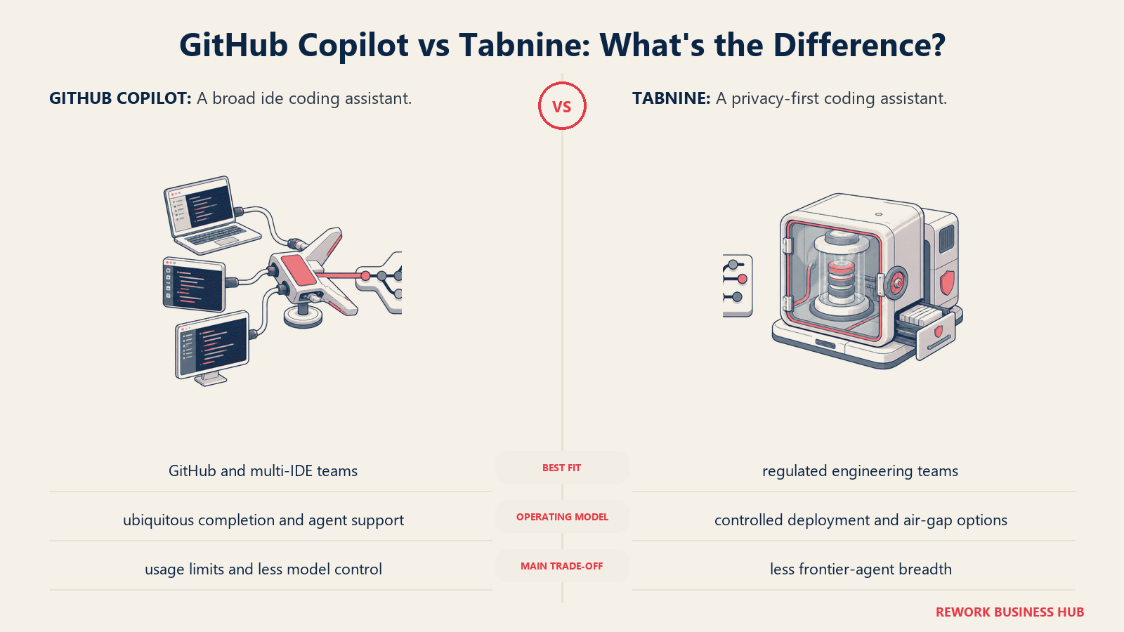GitHub Copilot and Tabnine compared through matched operating metaphors for which fits better?
