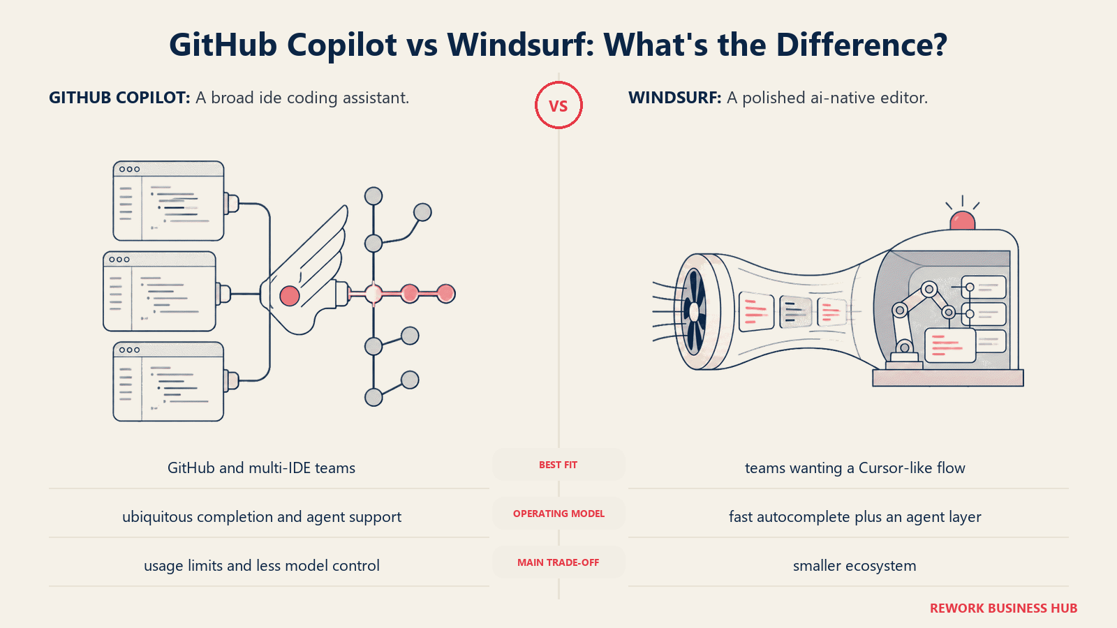 GitHub Copilot and Windsurf compared through matched operating metaphors for which fits better?