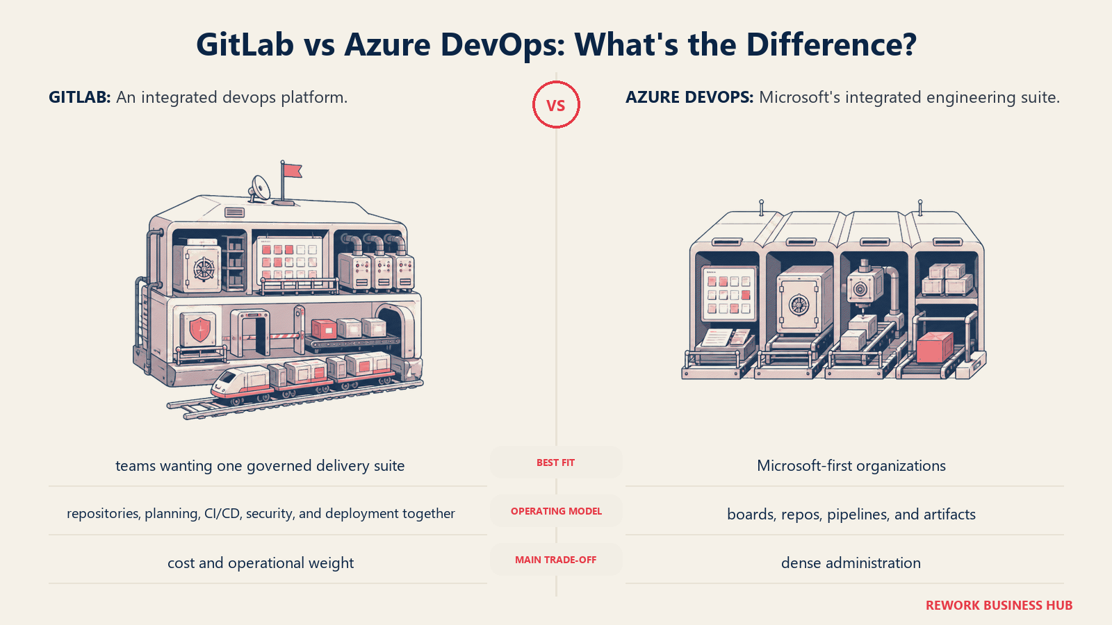 GitLab and Azure DevOps compared through matched operating metaphors for which fits better?