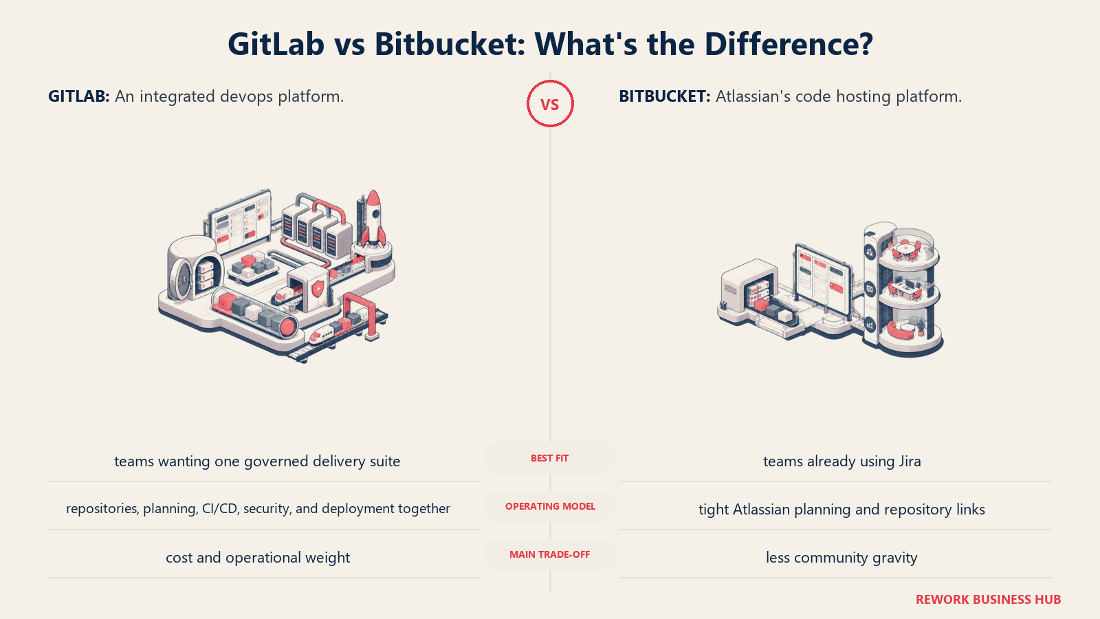 GitLab and Bitbucket compared through matched operating metaphors for which fits better?