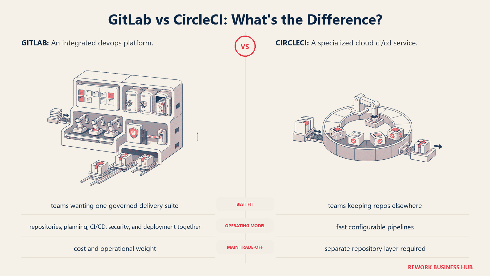 GitLab and CircleCI compared through matched operating metaphors for which fits better?