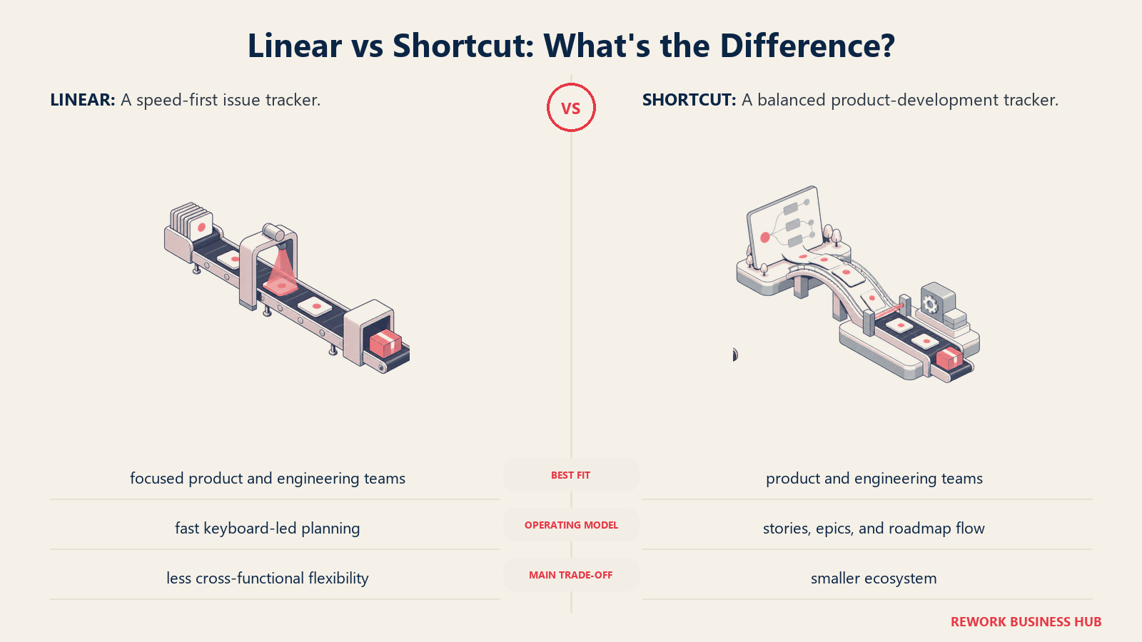 Linear and Shortcut compared through matched operating metaphors for which fits better?