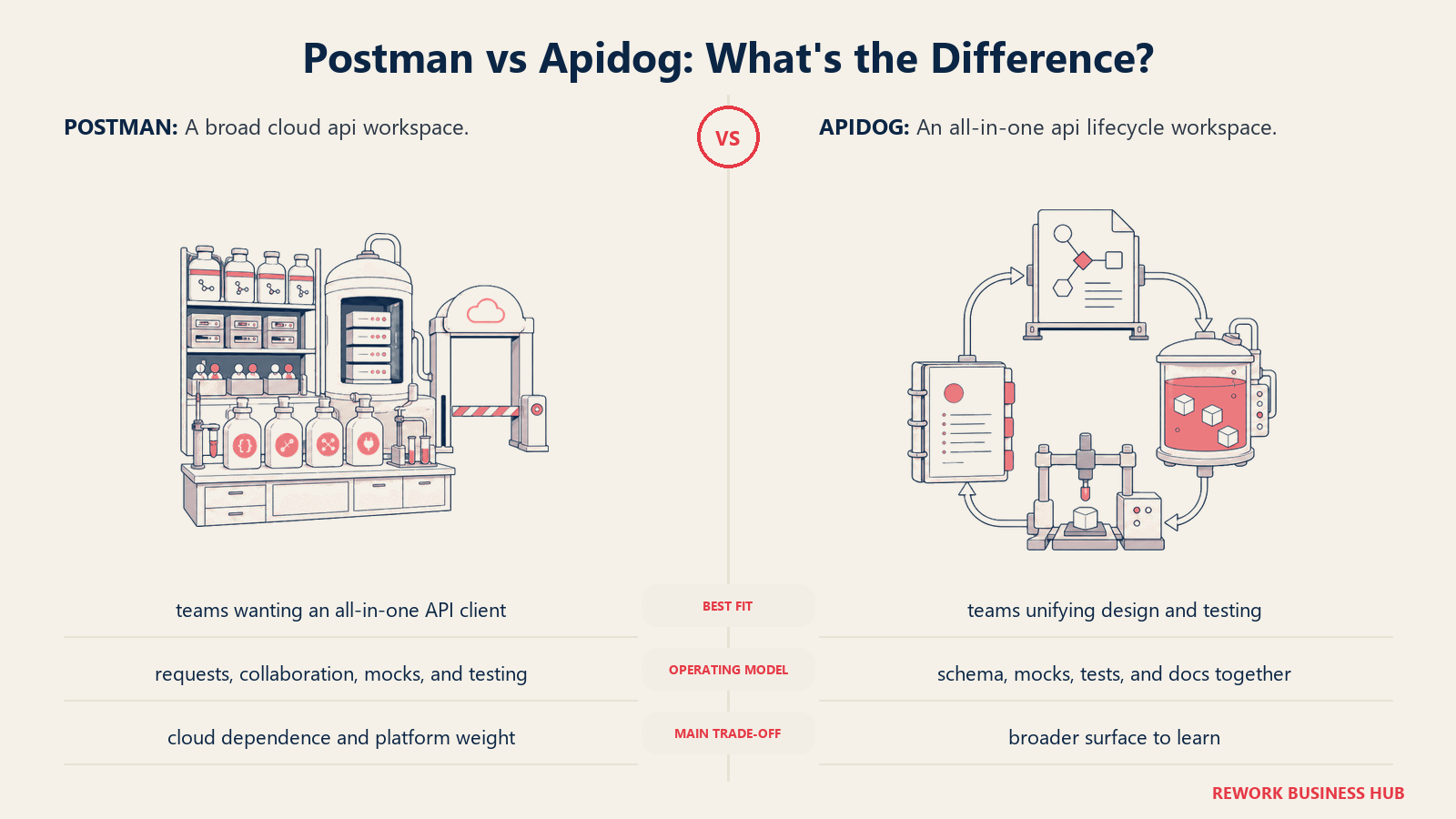Postman and Apidog compared through matched operating metaphors for which fits better?