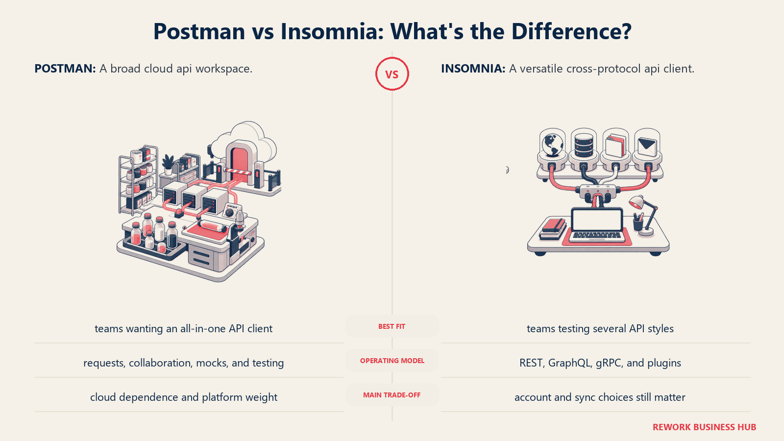 Postman and Insomnia compared through matched operating metaphors for which fits better?