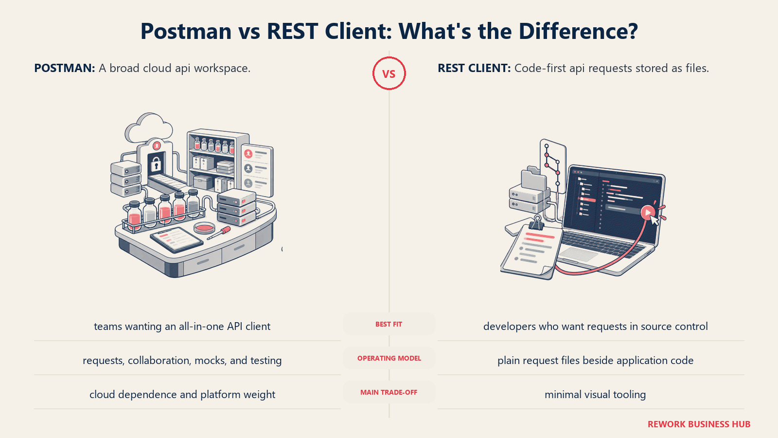 Postman and REST Client compared through matched operating metaphors for which fits better?