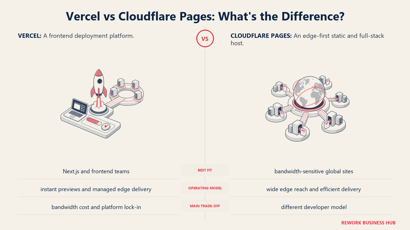 Vercel and Cloudflare Pages compared through matched operating metaphors for which fits better?