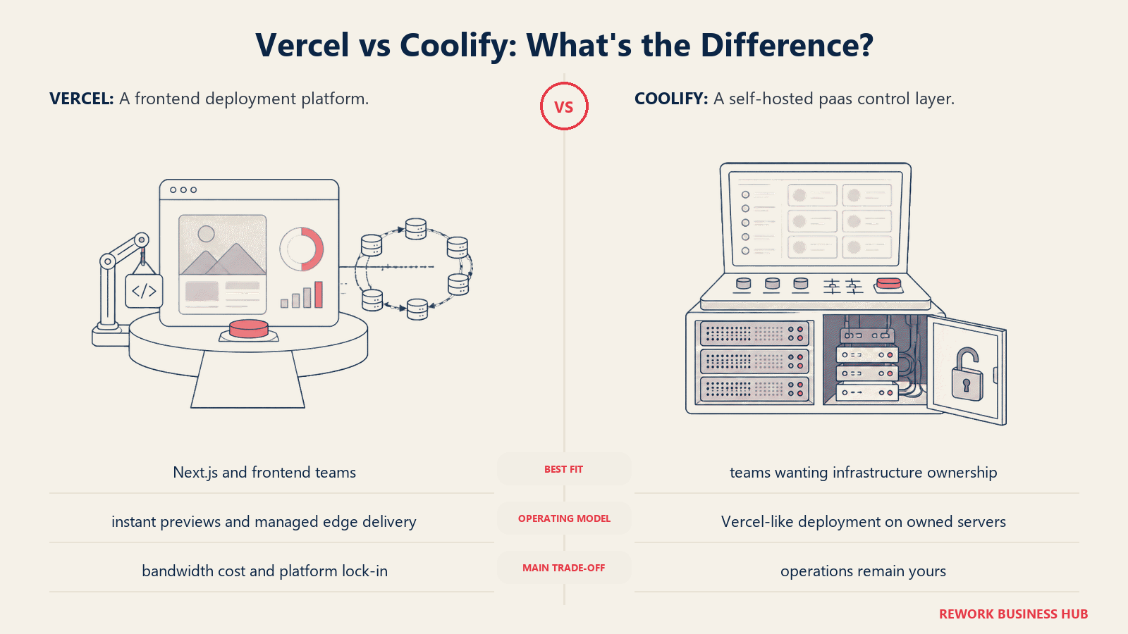 Vercel and Coolify compared through matched operating metaphors for which fits better?