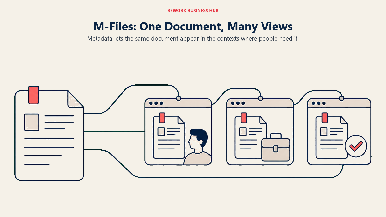 One tagged document appears in client, project and status views.