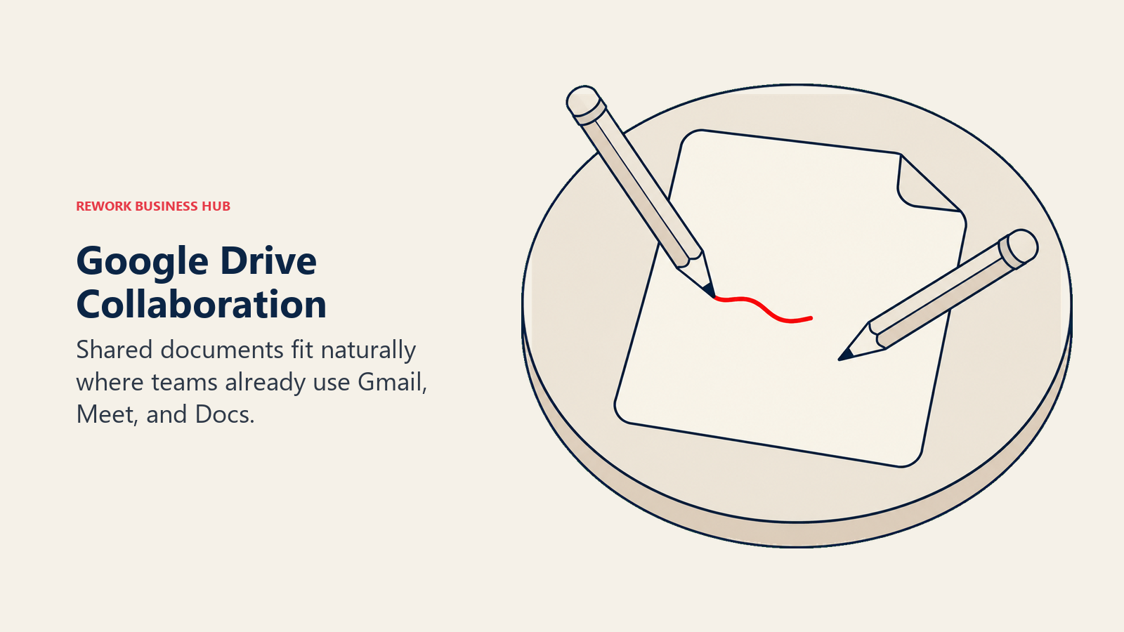 Two pencils sharing one page to illustrate Google Drive collaboration.