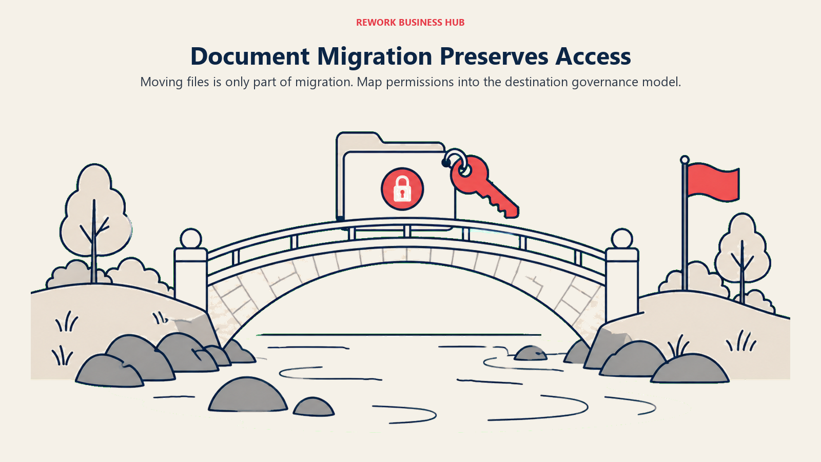 Document Migration Preserves Access: Moving files is only part of migration. Map permissions into the destination governance model.