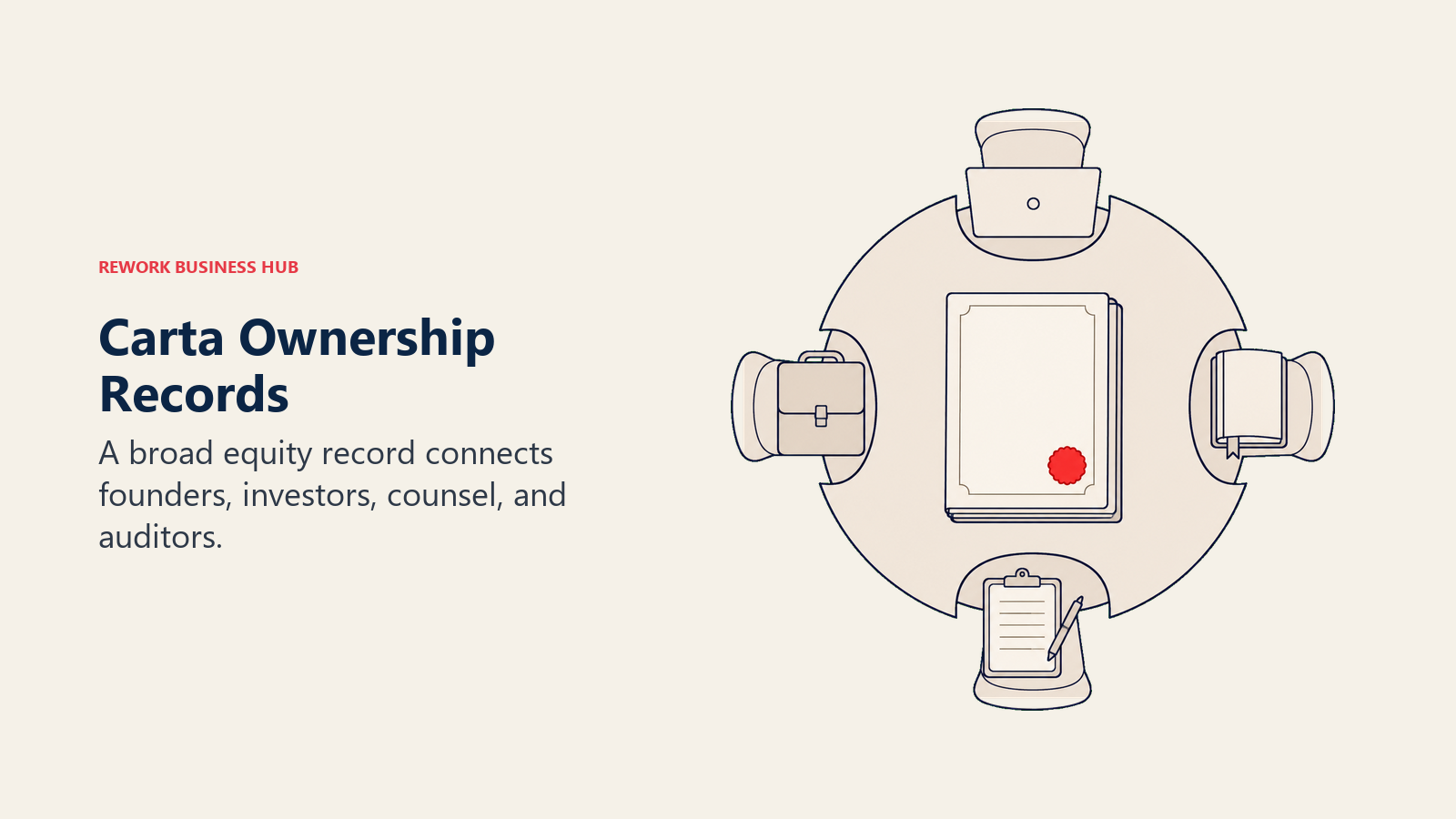 Carta Ownership Records: A broad equity record connects founders, investors, counsel, and auditors.
