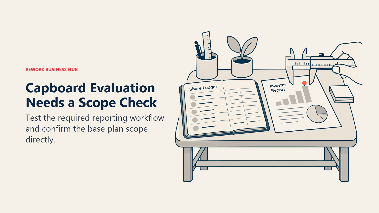 Capboard Evaluation Needs a Scope Check: Test the required reporting workflow and confirm the base plan scope directly.