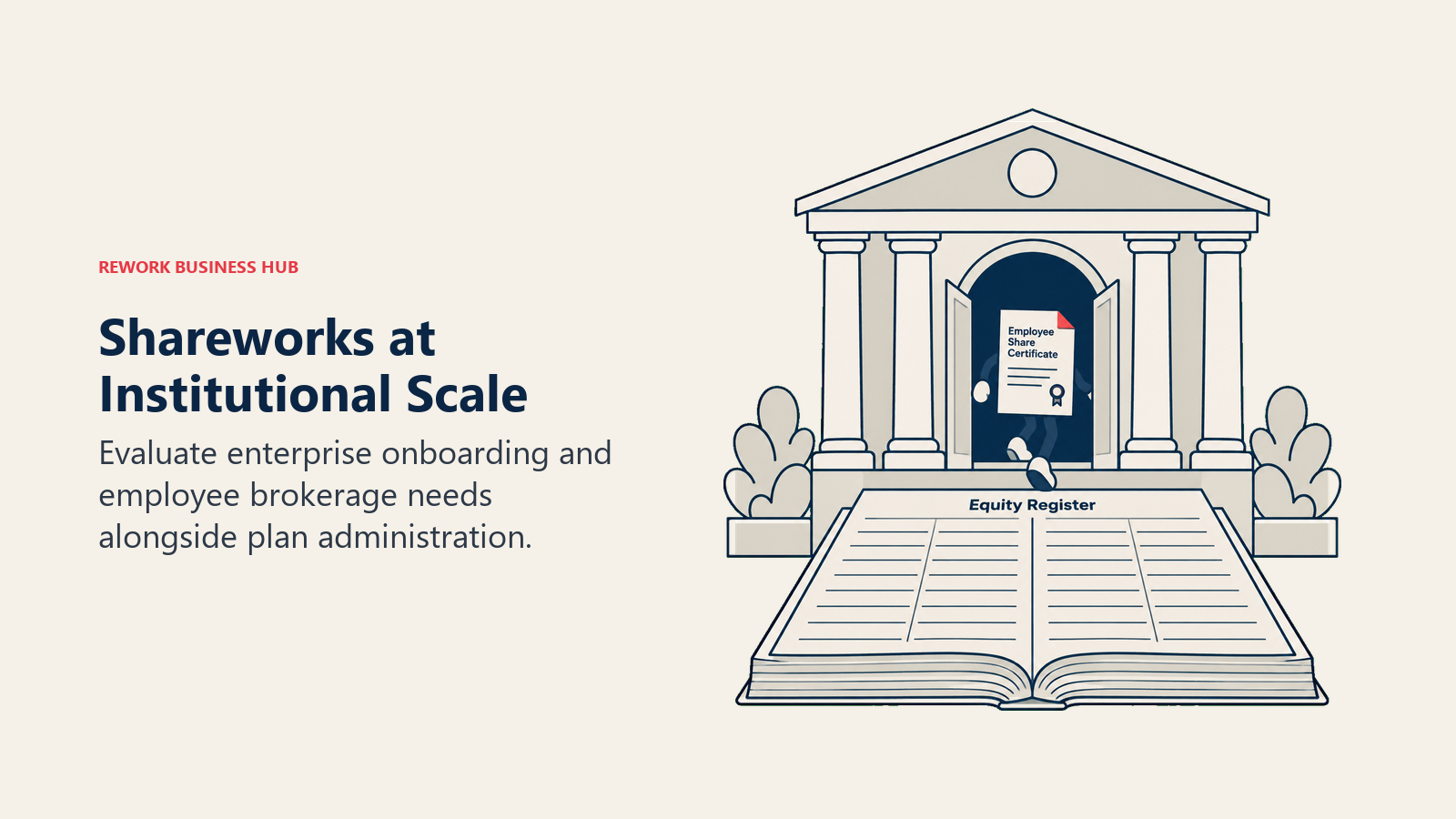 Shareworks at Institutional Scale: Evaluate enterprise onboarding and employee brokerage needs alongside plan administration.