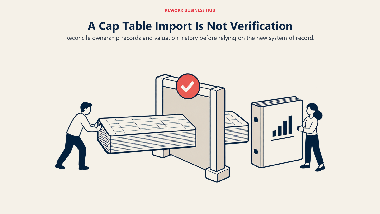 A Cap Table Import Is Not Verification: Reconcile ownership records and valuation history before relying on the new system of record.