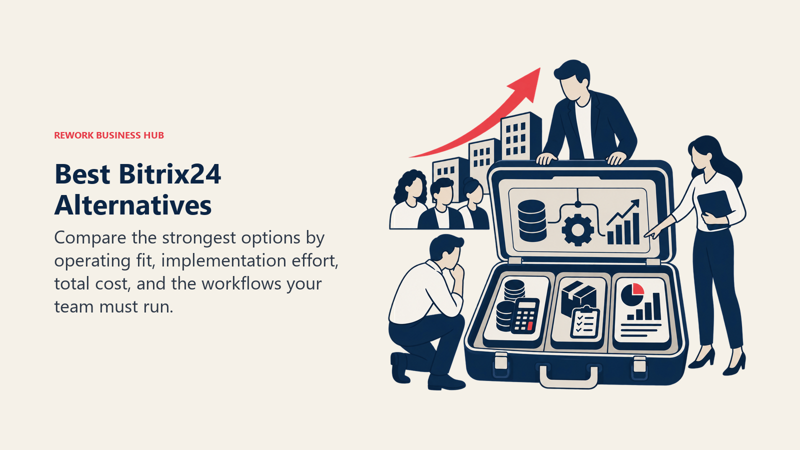Best Bitrix24 Alternatives illustrated by business software toolkit matching a growing team to the right operating layer.