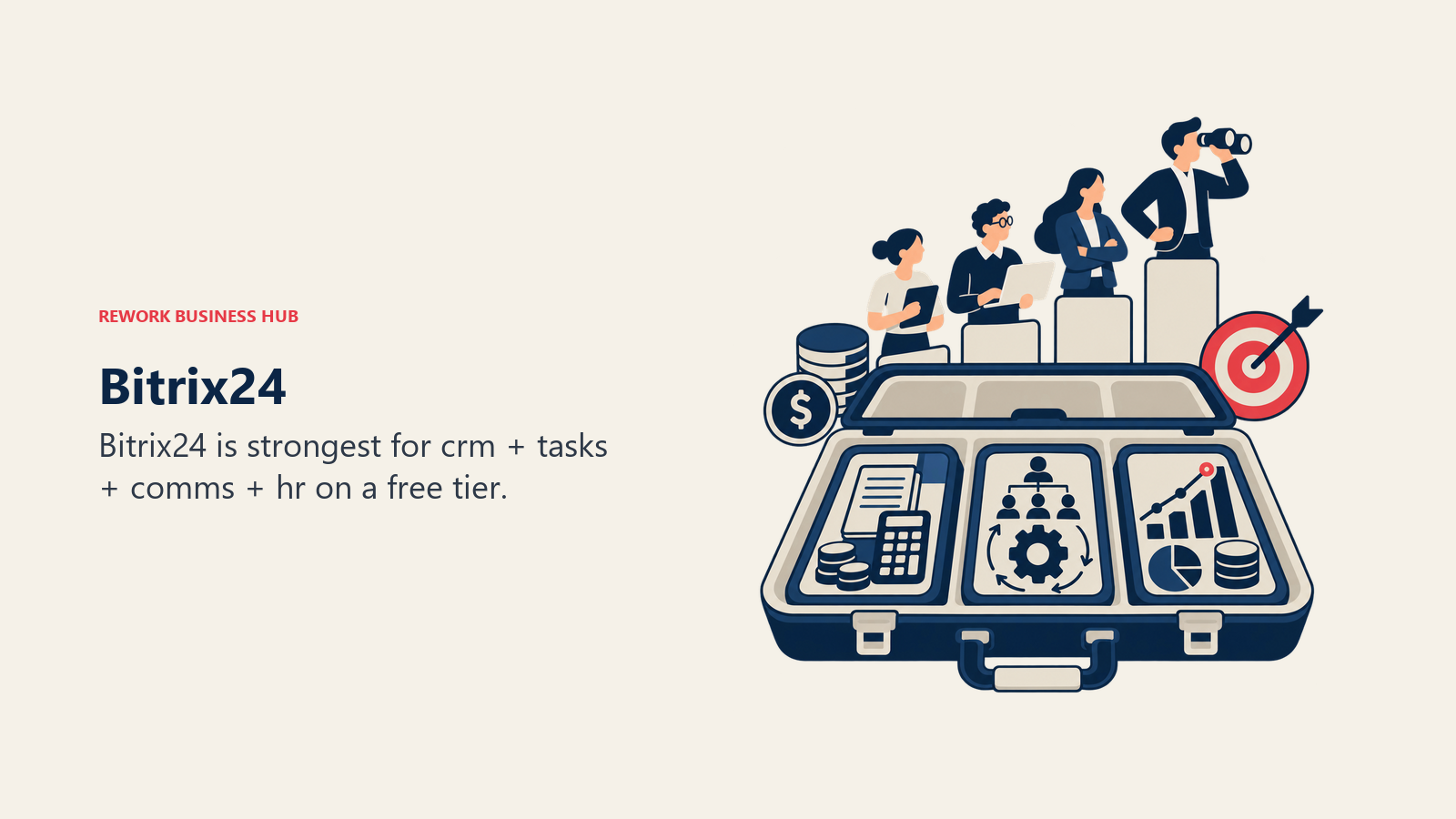 Bitrix24 illustrated by business software toolkit matching a growing team to the right operating layer.