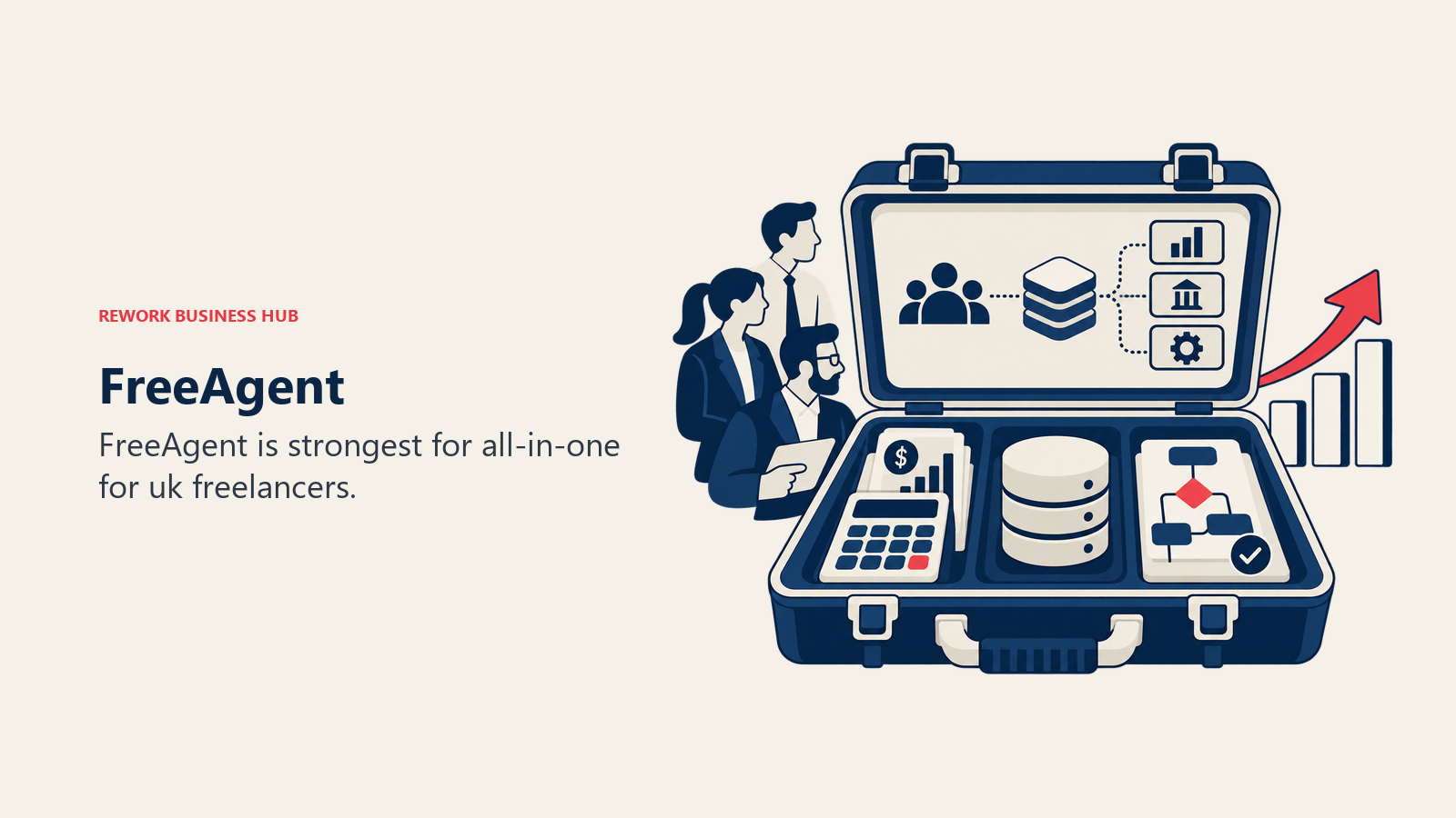 FreeAgent illustrated by business software toolkit matching a growing team to the right operating layer.