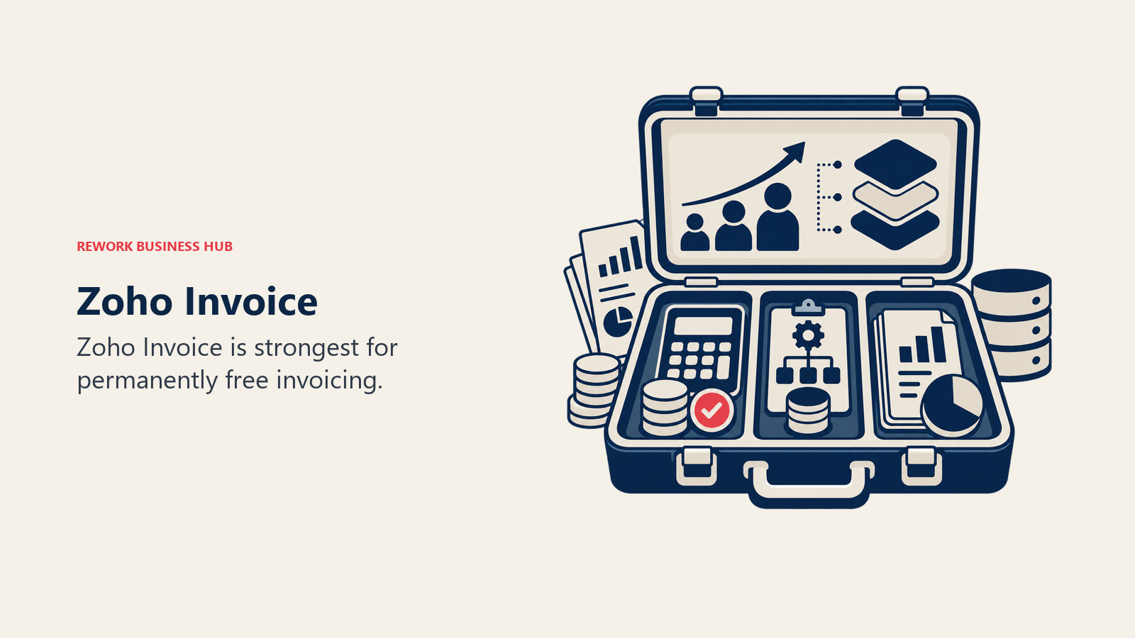 Zoho Invoice illustrated by business software toolkit matching a growing team to the right operating layer.