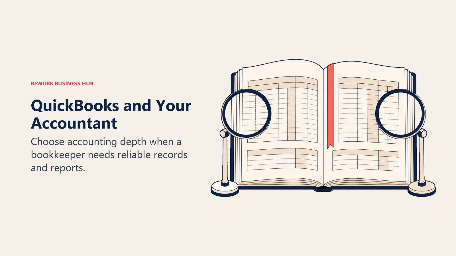 Two review lenses focus on the same accounting workbook